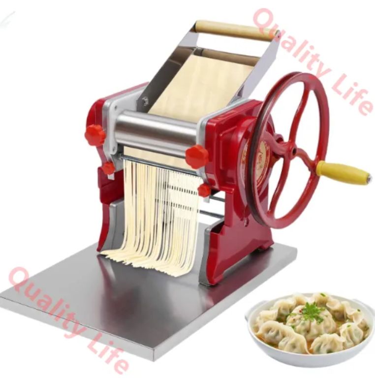 製麺機 麺機 ラーメン製麺機 自宅でDIY麺類 手作り2.5 mm丸麺|6 mm うどん ステンレス鋼麺メーカー ラーメン作り器 スパゲッティ フェットチーネ ラザニア 餃子の皮に適しています Red