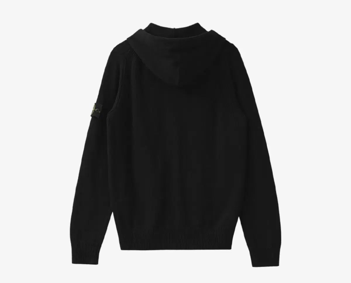 ストーンアイランド ワッペン パッチ ウール ブレンド ニット フーディー カーディガン ブラック