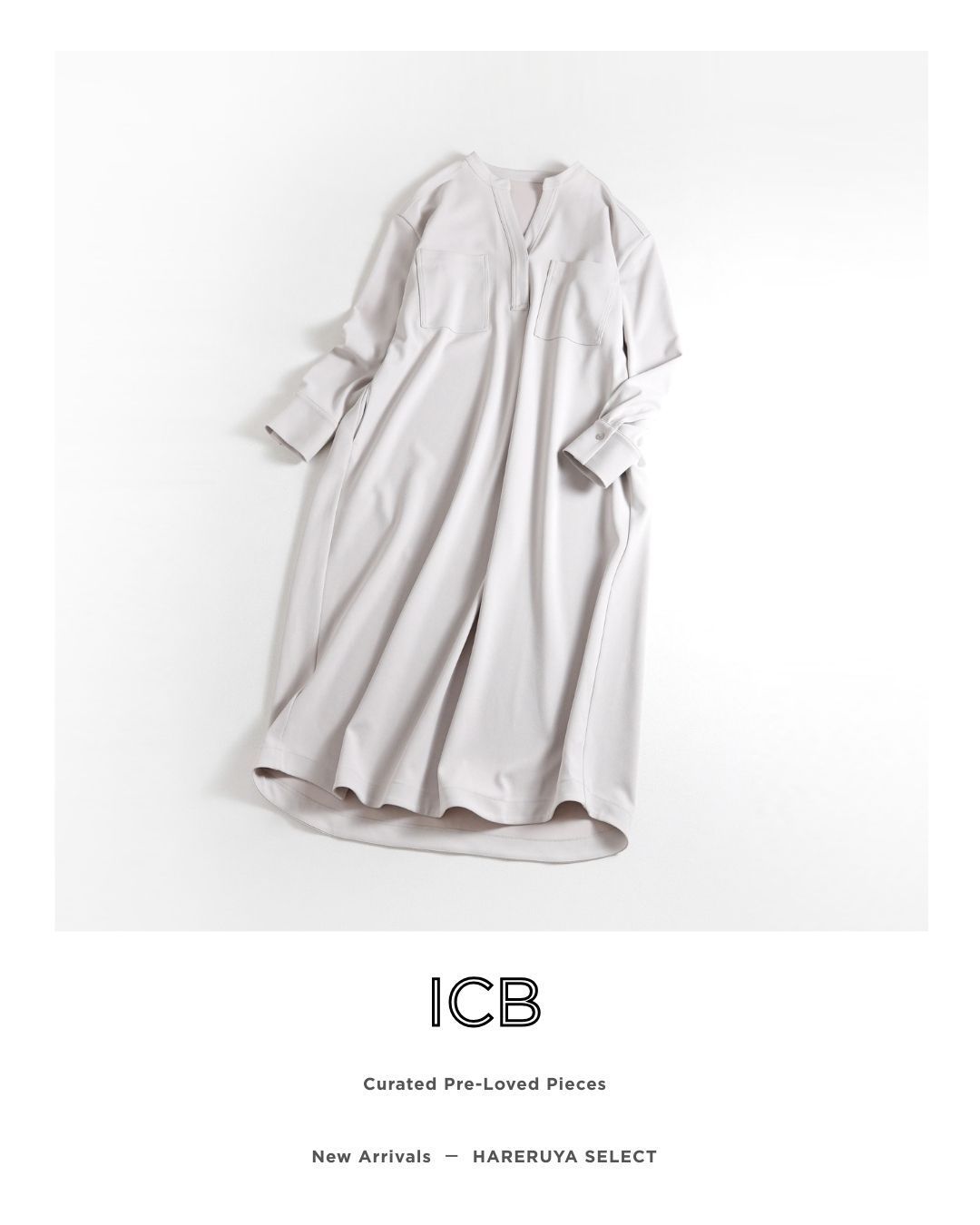 875 t* ICB アイシービー ジョーゼットダブルジャージー ワンピース L トープ系