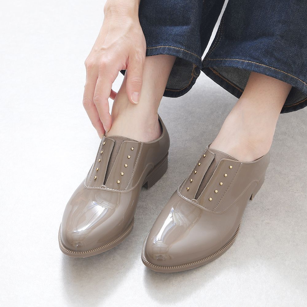 グレー 完全防水レインシューズ レディース オックスフォード ローファー 雨靴 ローヒール ぺたんこ 雨 防水 防滑 痛くない 歩きやすい 柔らかい 長時間 疲れない おしゃれ きれいめ かわいい 通勤 晴雨兼用 靴