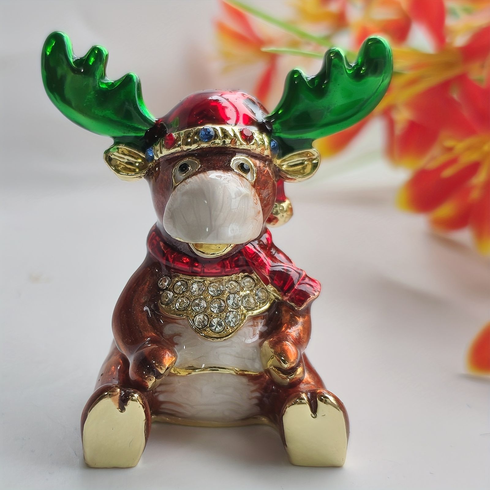小物入れ 鍵置き 置物 インテリア オブジェ トナカイ ミニサイズ ジュエリーボックス アクセサリーケース 玄関 鍵 収納ボックス 雑貨 オシャレ デコレーション ユニークデザイン