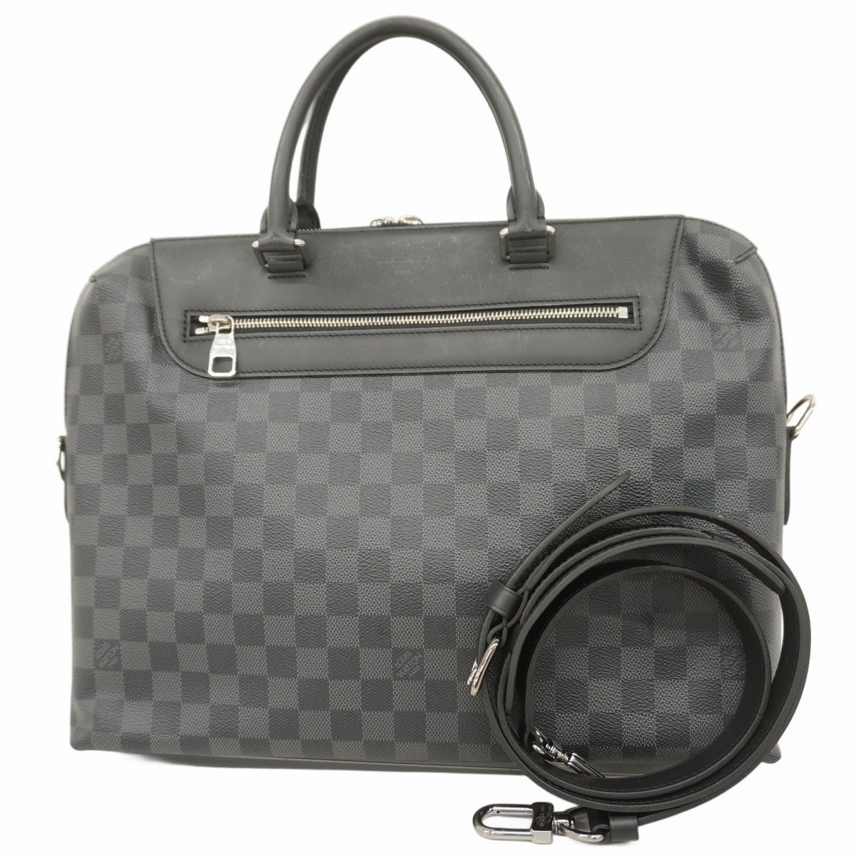 5 pa 1040 ルイヴィトン ビジネスバッグ ダミエ グラフィット ポルトドキュマンジュールPDJNM N 48260 ブラック 2 wayバッグ メンズ