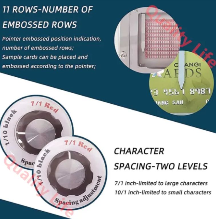 手動カードエンボスマシン 68文字スタンピングエンボスコーディングマシン PVCカードエンボススタンパー PVC クレジットカードに最適
