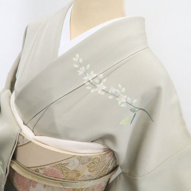 ❁tomihisa❁未着用 京加賀糸目友禅 山崎巌 着物 正絹 仕付け糸付