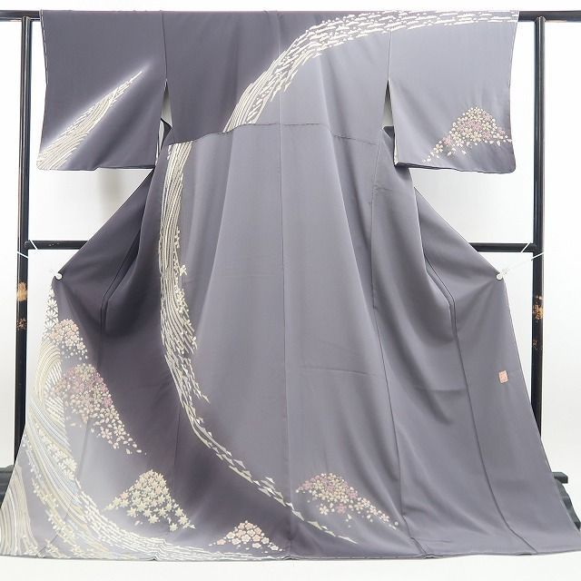 専用Y3603❁新品 単衣 正絹 滝泰謹製 絞り 仕付け糸付 訪問着 着物 ❁tomihisa❁新品 滝泰謹製 相良刺繍 絞り 着物 正絹 仕付け糸付“桜や