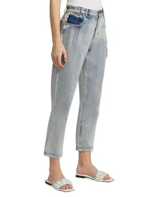 フィリップリム ハイウエスト ジッパー ディテール ストレートデニム