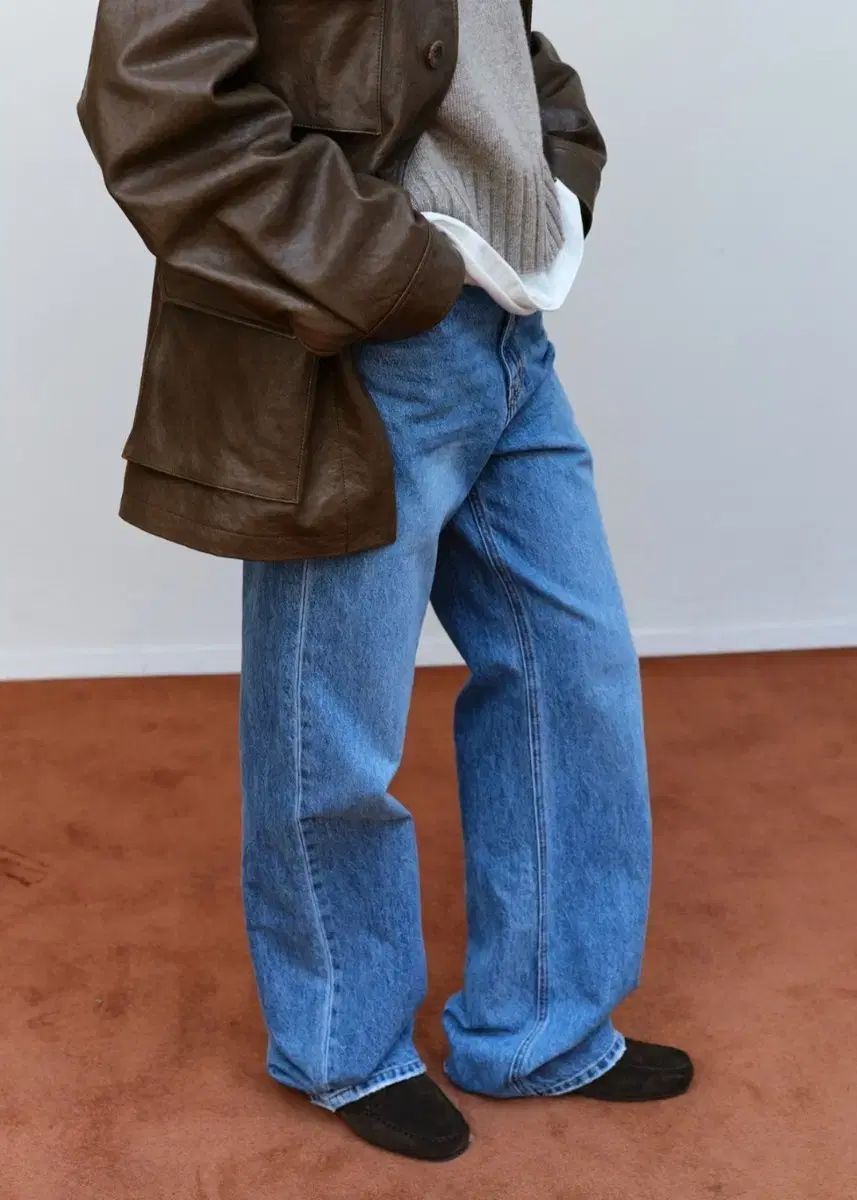 ムンダル담백한ストレートデニム