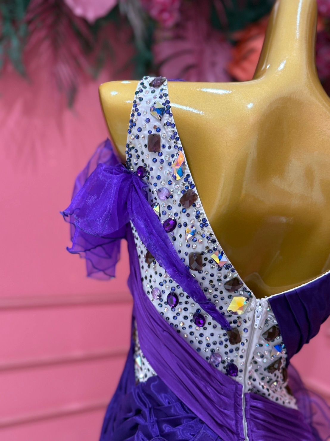  社交ダンス gentil ジャンティ パープル サイズM ドレス ドレス ダンス衣装 社交ダンス