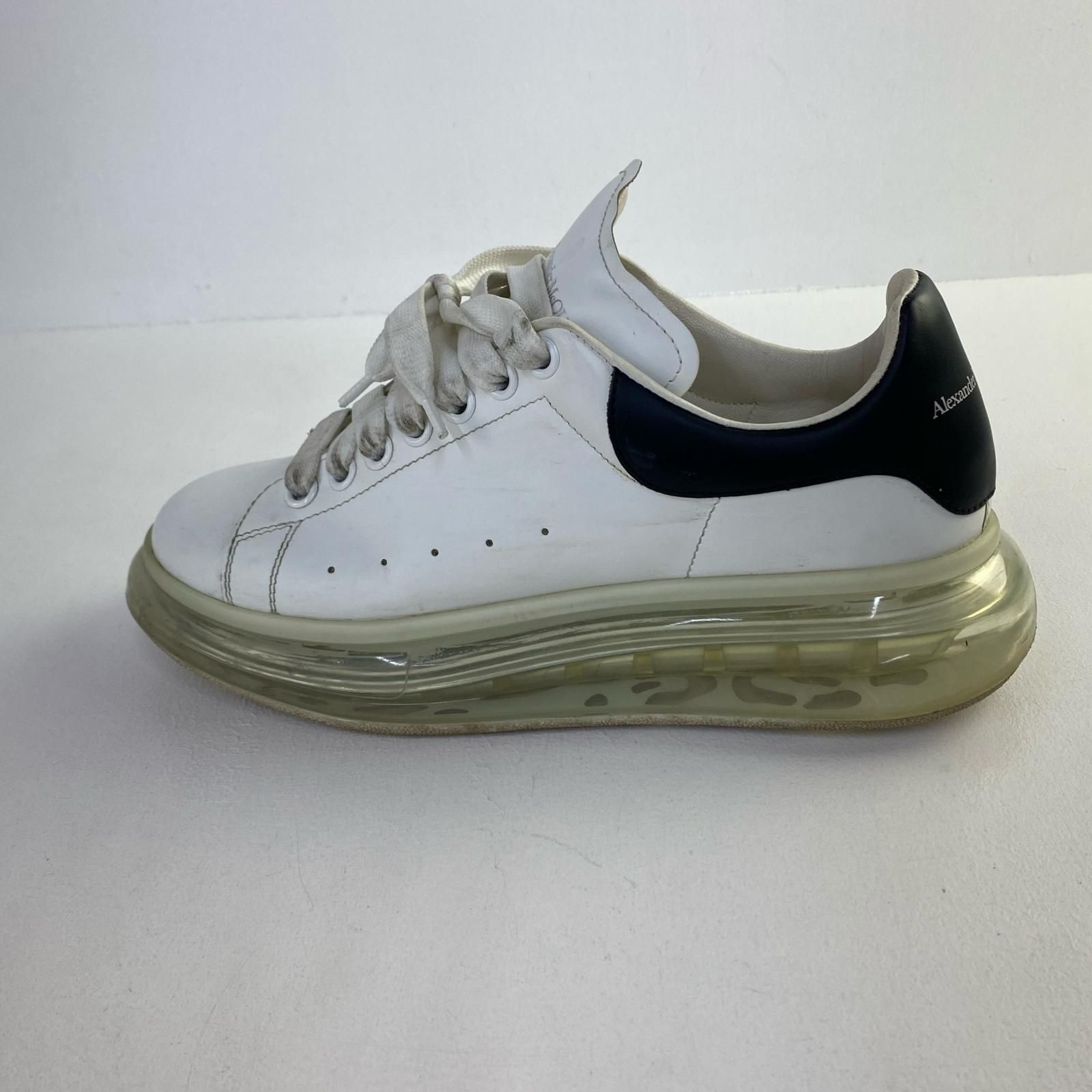 加古川物流 アレクサンダーマックイーン 604232 エアソールレザーローカットスニーカー ホワイト 25.0 cm °° 128