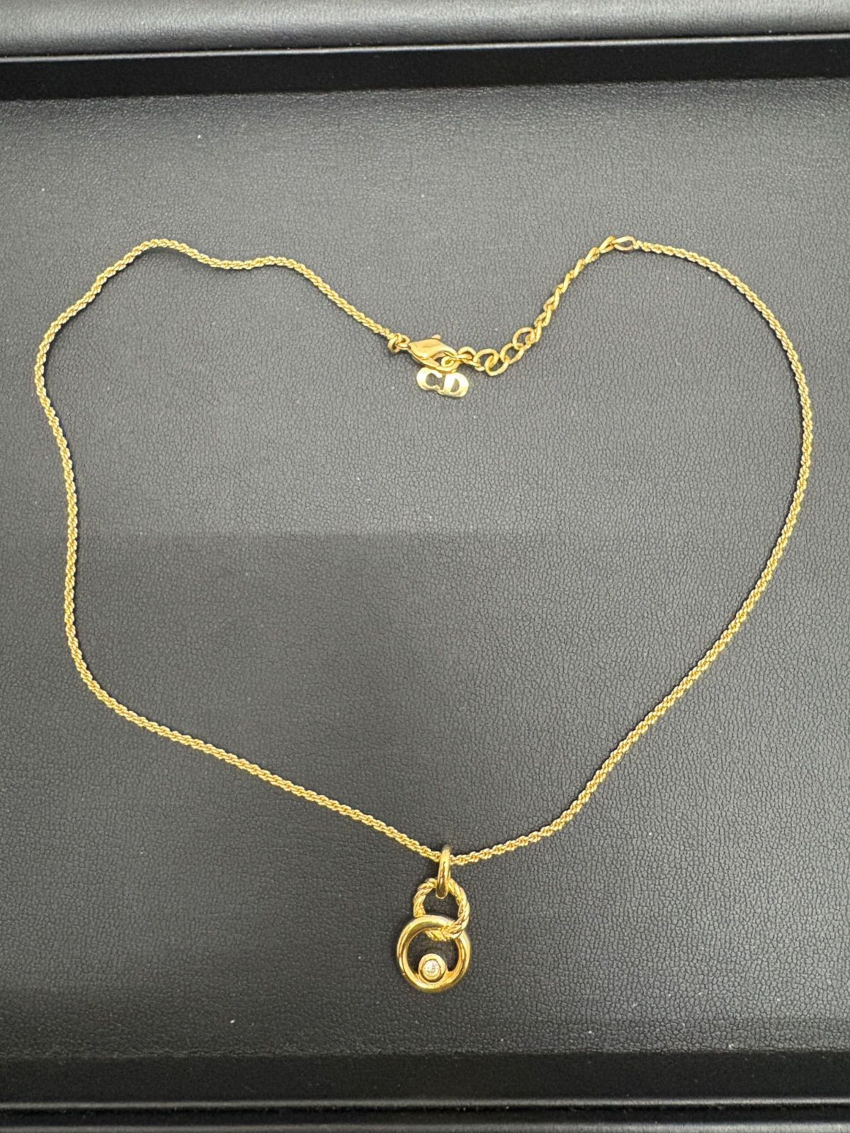 ゴールド ストーンChristian Diorネックレス