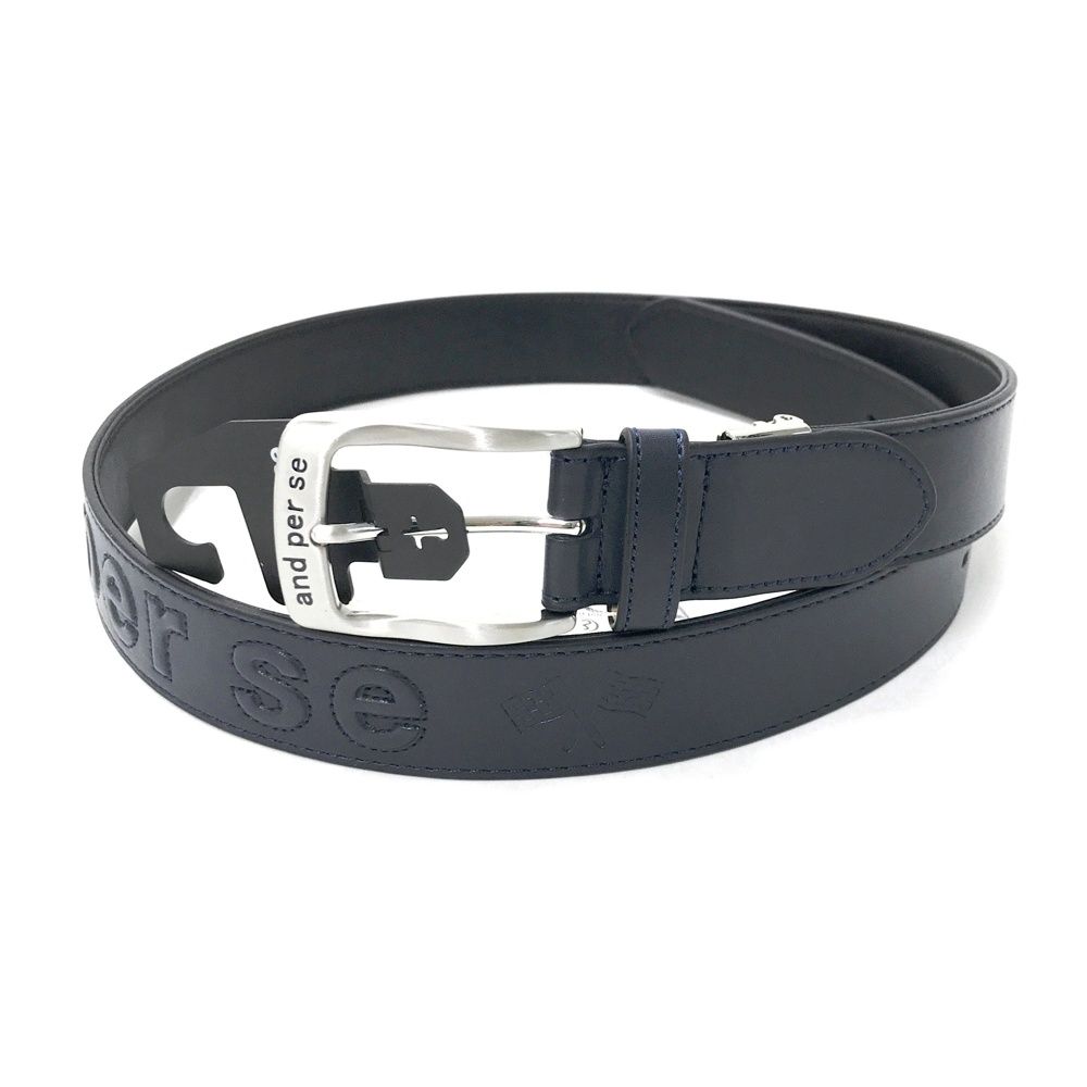 AND PER SE アンパスィ AMS 7404 ベルト ロゴエンボス ネイビー系 F ゴルフウェア ストスト