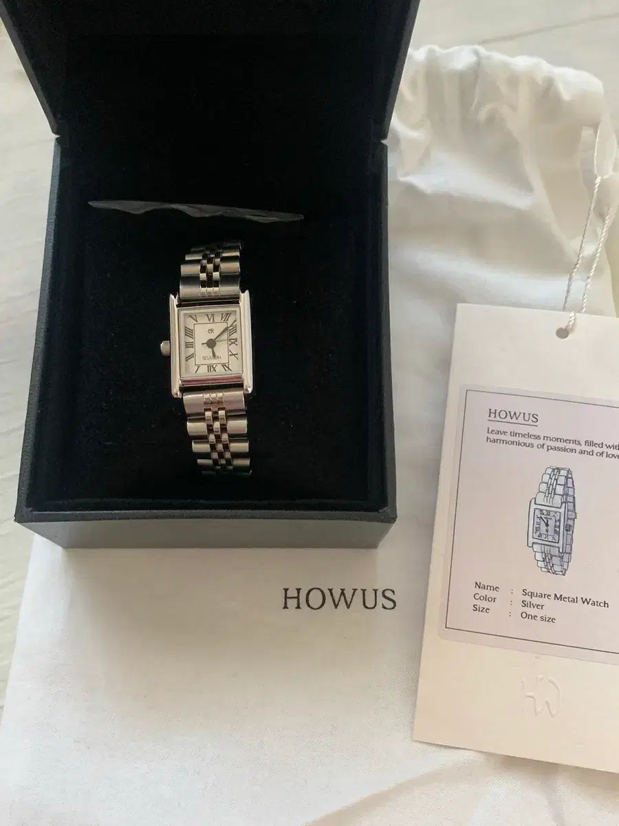 HOWUS Square Metal Watch Silver