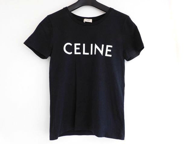 美品 CELINE セリーヌ □ ロゴ Tシャツ 2X314916G 黒 ブラック