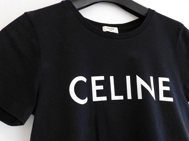 美品 CELINE セリーヌ □ ロゴ Tシャツ 2X314916G 黒 ブラック