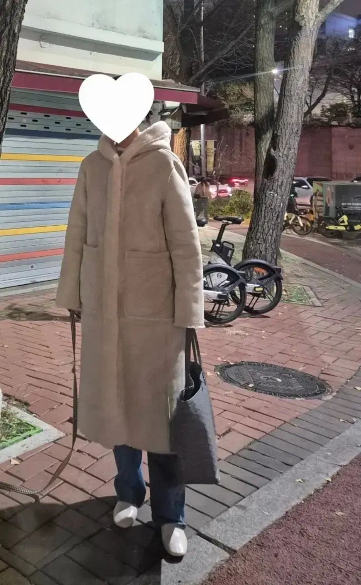 クリーム シープスキン リバーシブル ロング ムートン