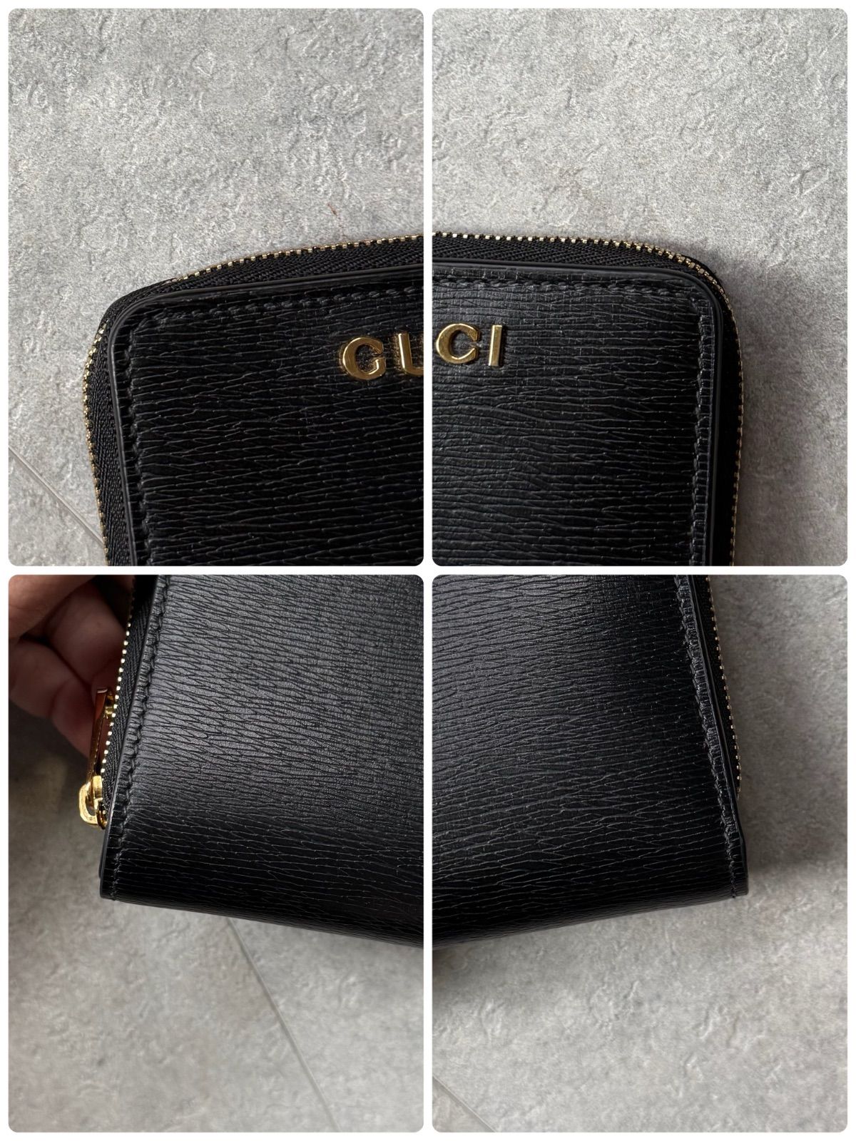 極美品 GUCCI グッチ スクリプト ミニウォレット 二つ折り財布