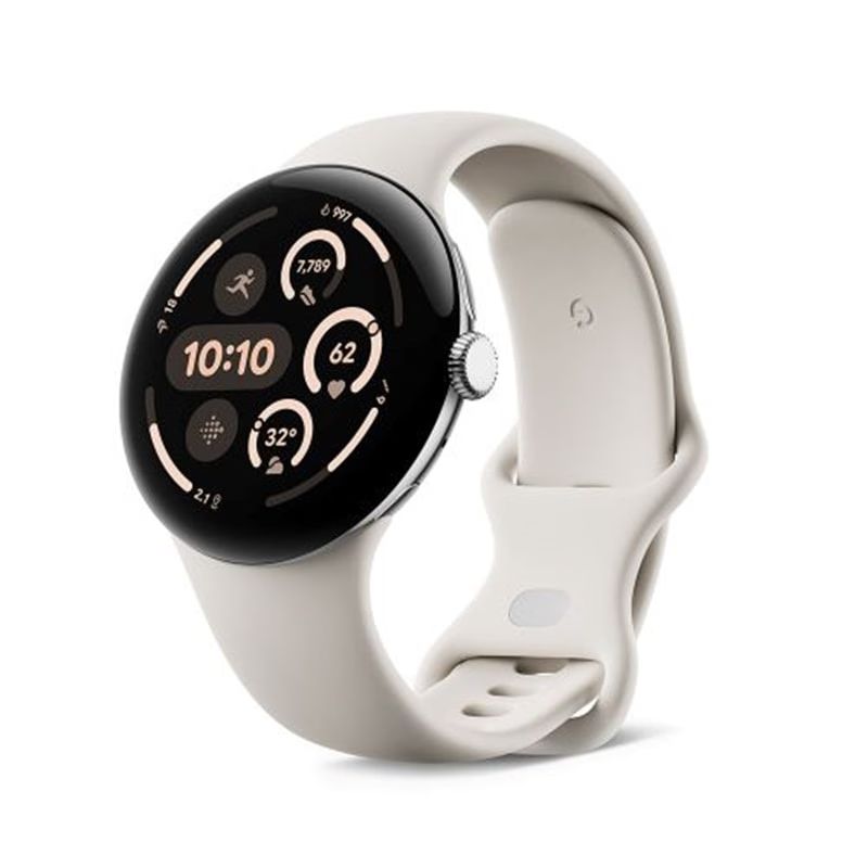 04100 Google Pixel Watch 3 45 mm WiFi GA 05736-US Polished Silver アルミケース|Porcelain アクティブ バンド
