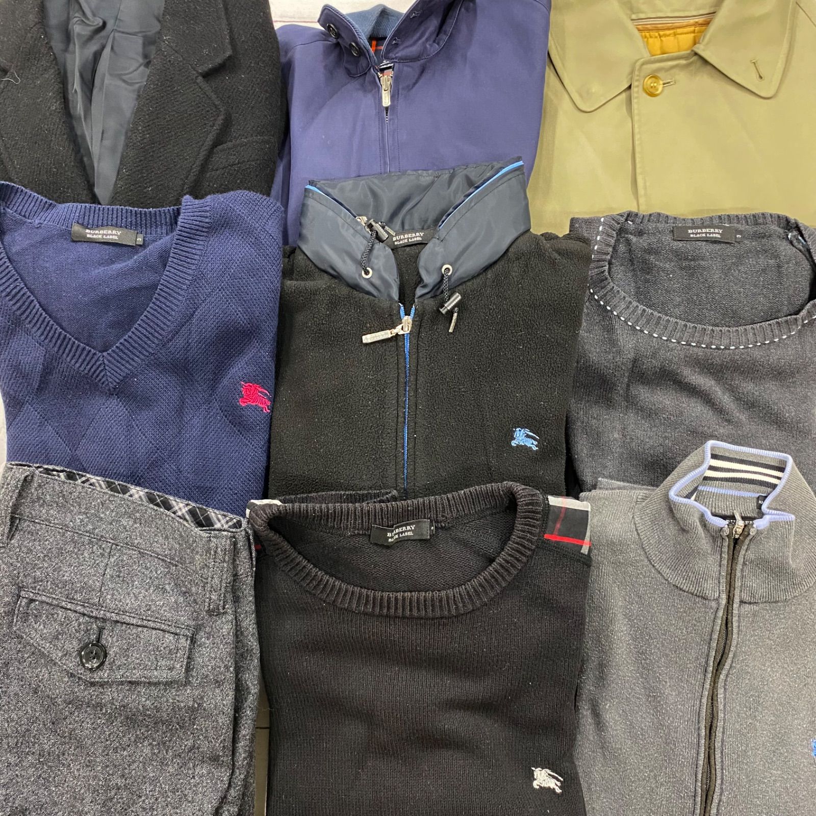 S 309 メンズ バーバリー系 まとめ9点セット アウター ニット パンツ