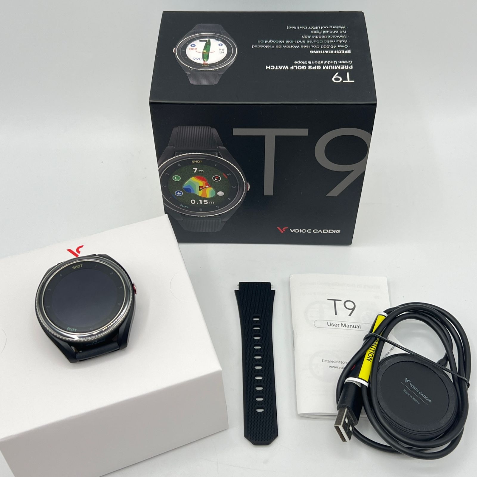 美品】VOICE CADDIE T9 ブラック 腕時計タイプ ゴルフ用距離計 ボイス