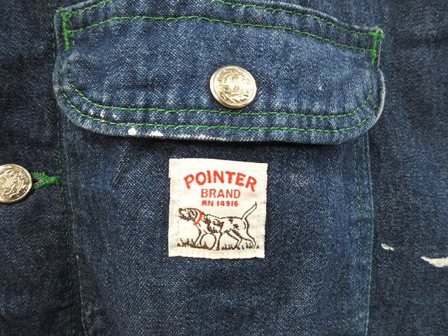 ポインター POINTER デニムカバーオール ジャケット USA製 インディゴ