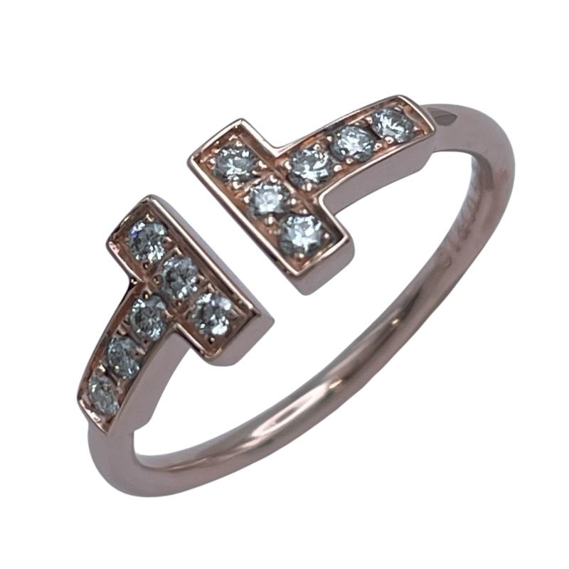ティファニー TIFFANY＆CO Tワイヤーダイヤリング ピンクゴールド Au 750 ジュエリー