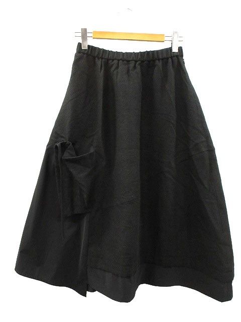 ジウ 慈雨 センソユニコ 変形 ウール スカート 40 ブラック 黒 ボトムス