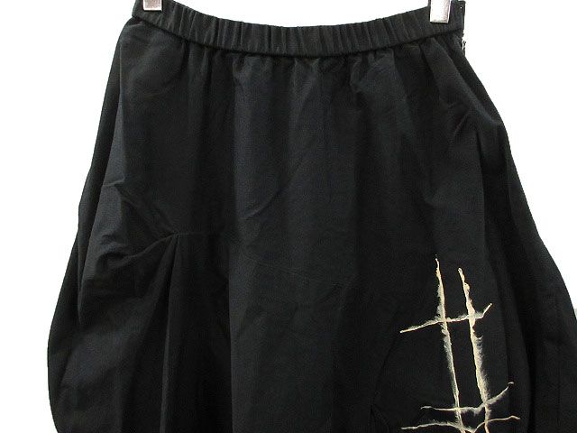 ジウ 慈雨 センソユニコ ドローイング 変形 スカート 40 ブラック 黒