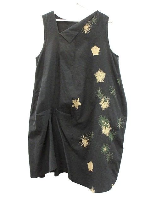 ジウ 慈雨 センソユニコ 変形 ジャガード ワンピース チュニック 40