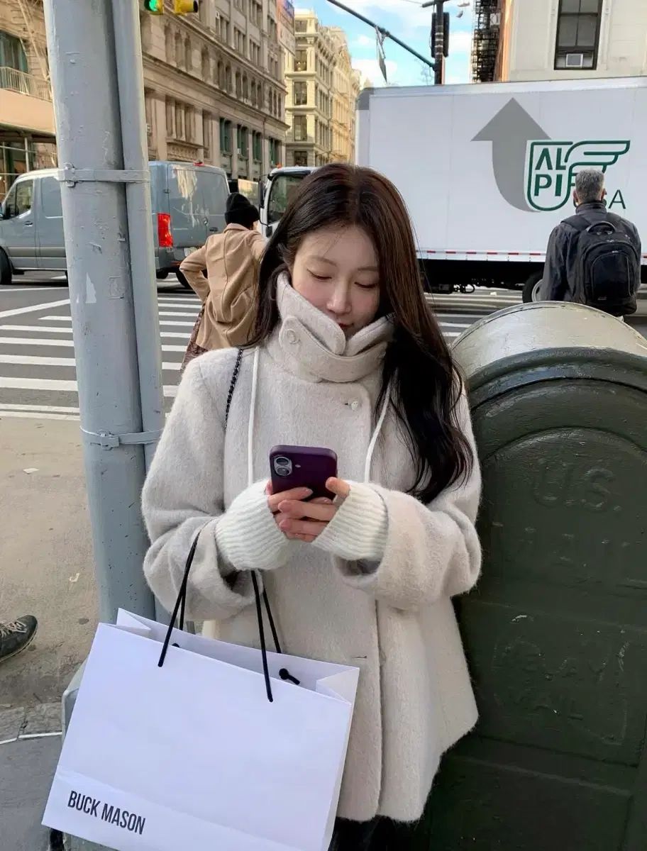 リリーコーツ ヘイズ ハーフコート ピンクベージュ