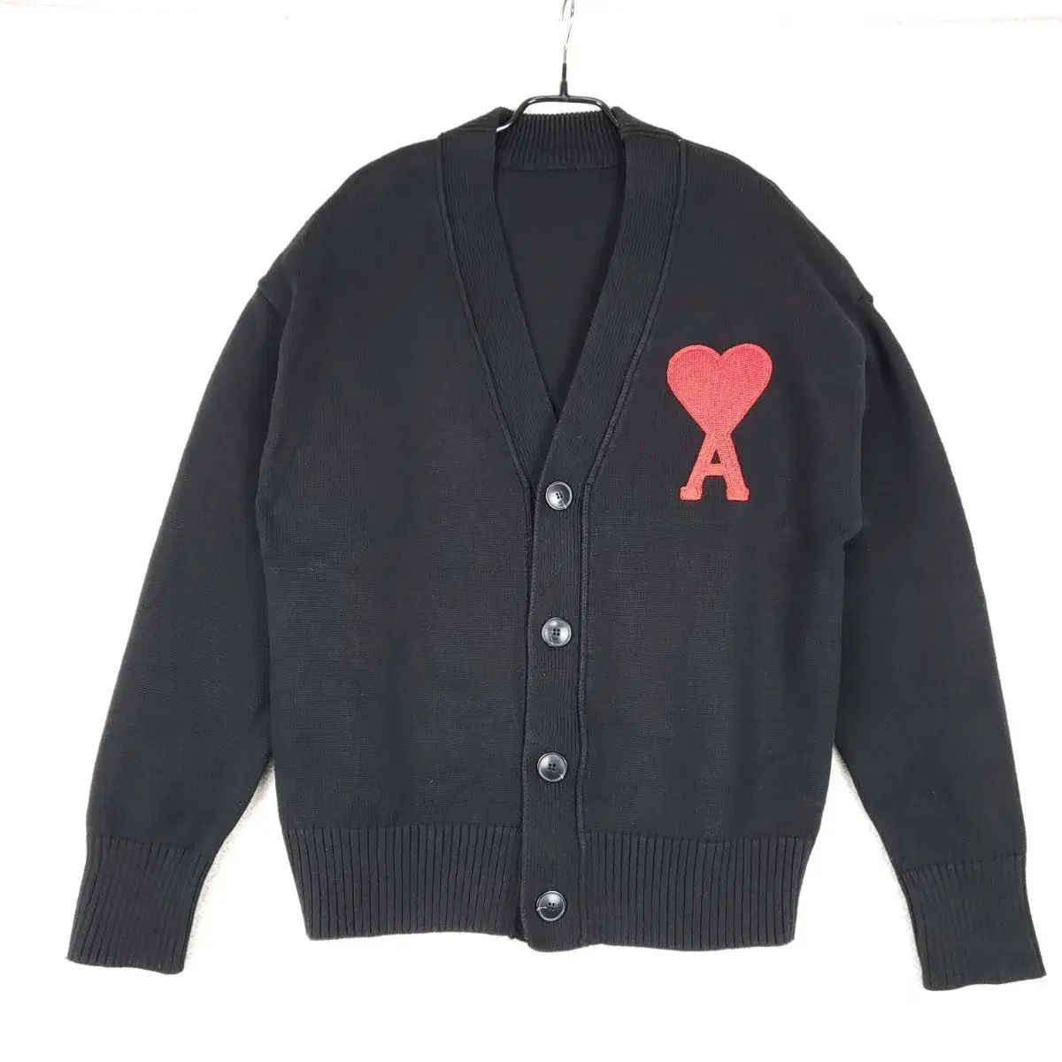 メンズ ビックハート ロゴ ブラック カーディガン 100 105