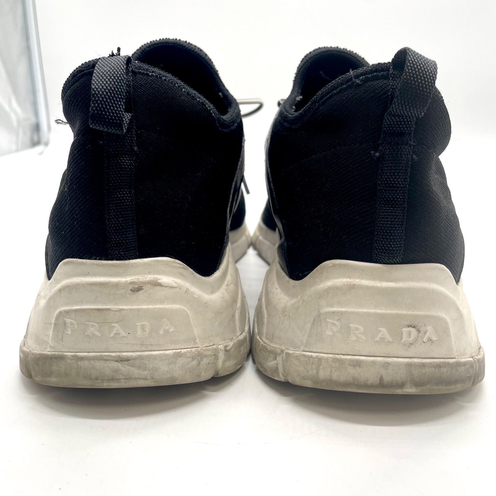 PRADA プラダ スニーカー ニットファブリック ロゴ モノトーン 
