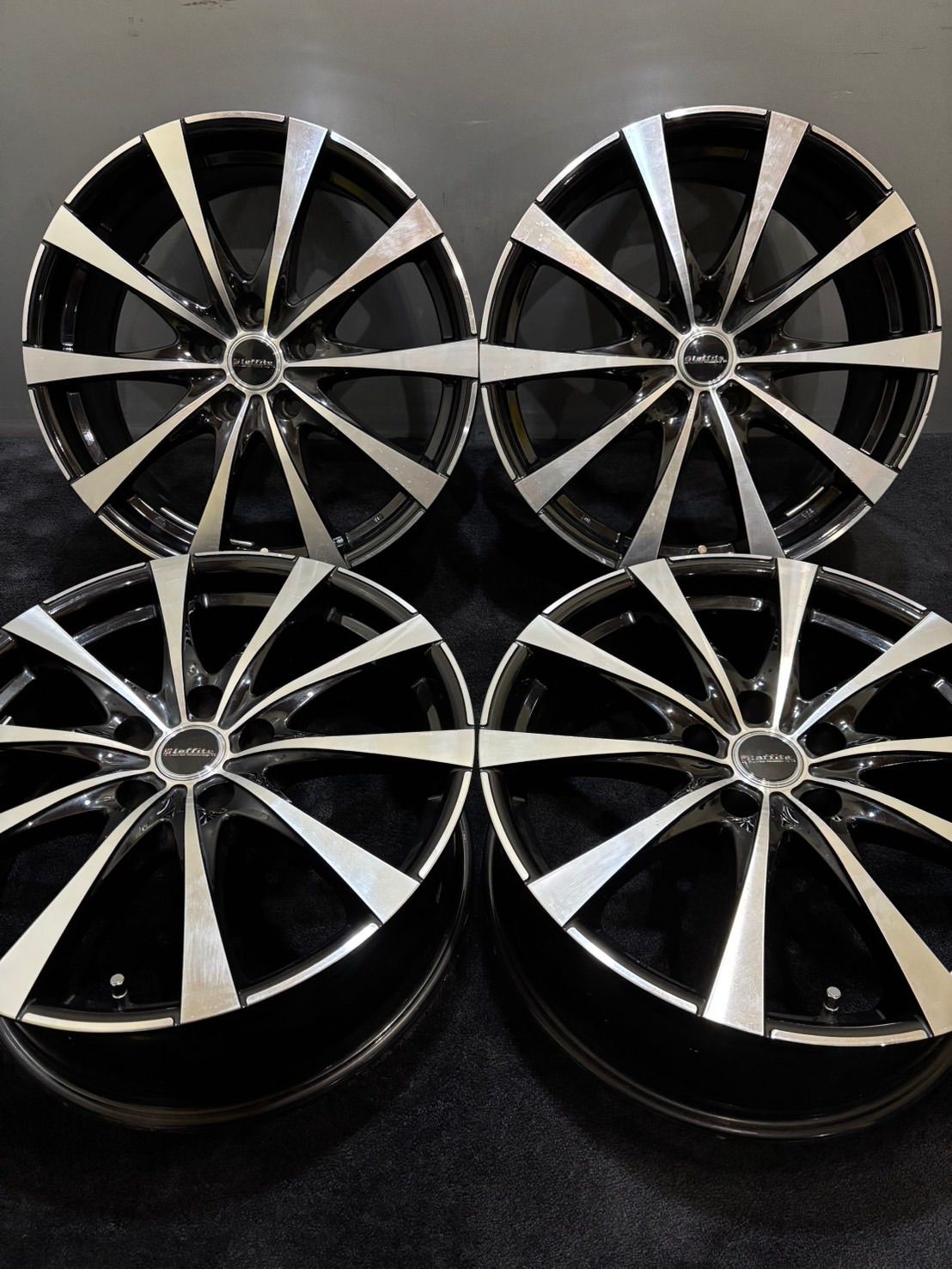 Laffite 18インチ 7 5 J 38 114 3 H アルミホイール 4本 アルファード ヴェルファイア ブラポリ 1 L