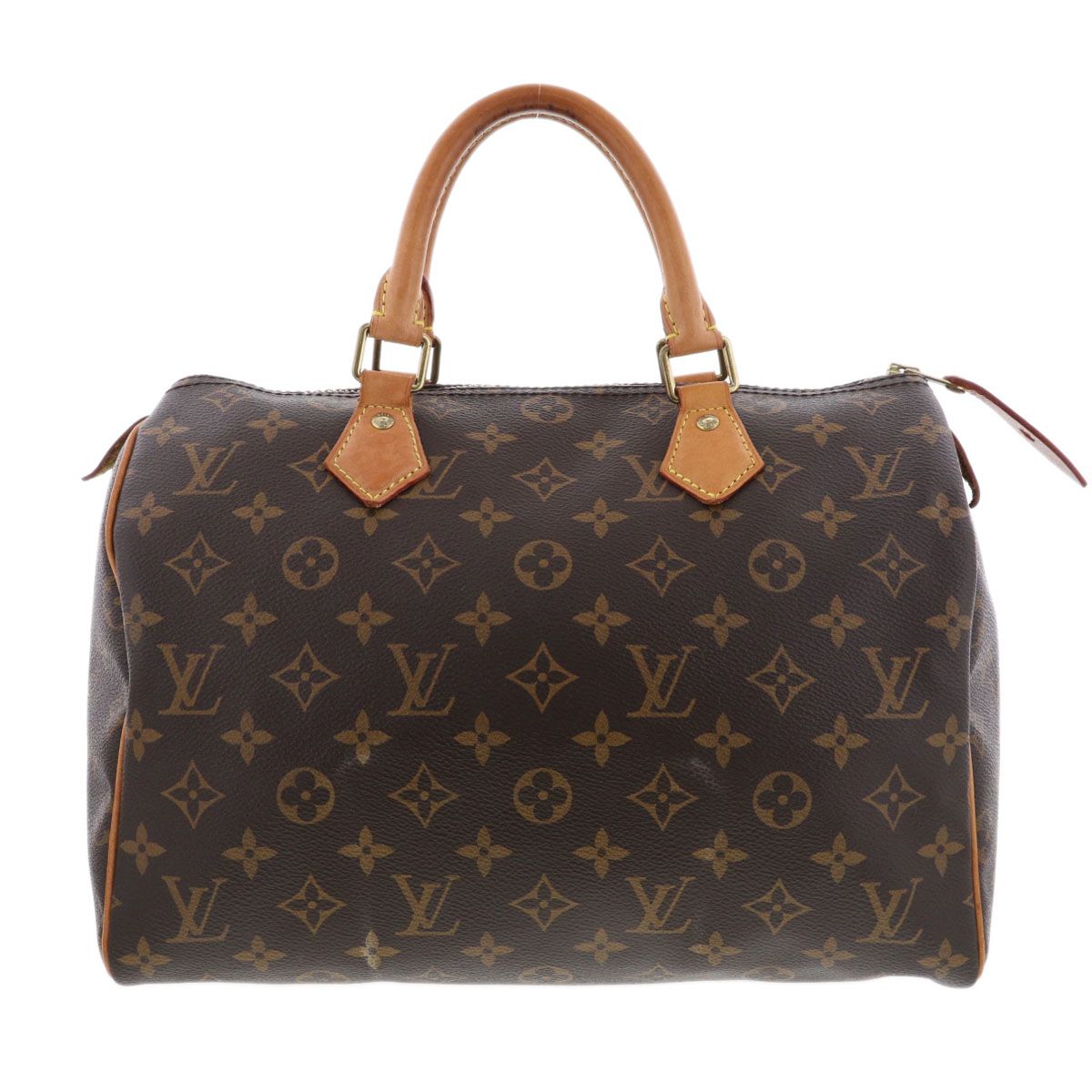 LOUIS VUITTON ルイ ヴィトン モノグラム スピーディ30 ハンドバッグ M 41526 ヌメ革 ブラウン レディース