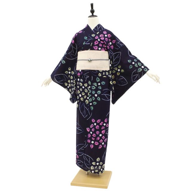 中古】 夏物 本場有松鳴海絞り 浴衣 リサイクル 有松 ゆかた 絞り 木綿