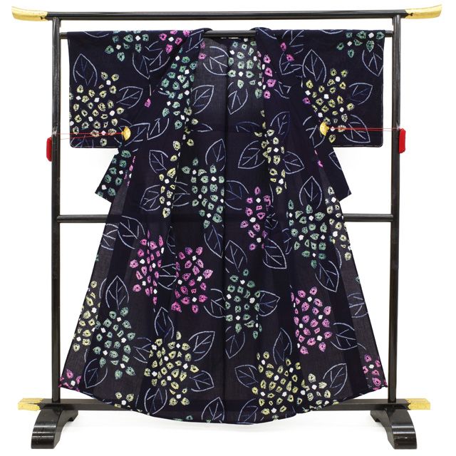 中古】 夏物 本場有松鳴海絞り 浴衣 リサイクル 有松 ゆかた 絞り 木綿