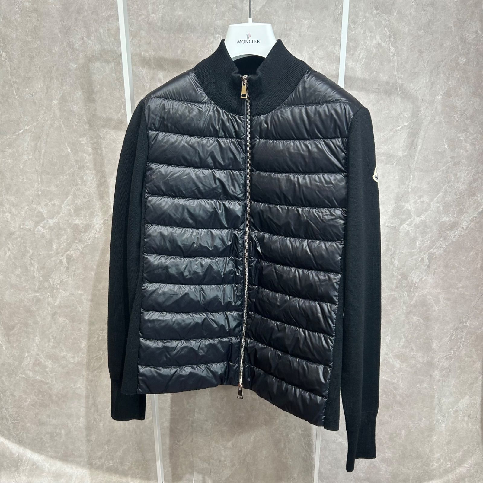 極美品】 MONCLER モンクレール ハイブリッドダウンニットジャケット黒