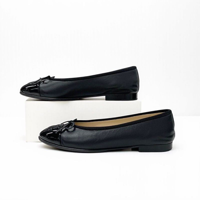 シャネル CHANEL フラットシューズ 靴 シューズ レザー パテント