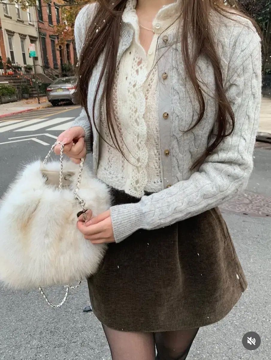 ザ バーネット Eden Cable Hale Frill Mohai カーディガン