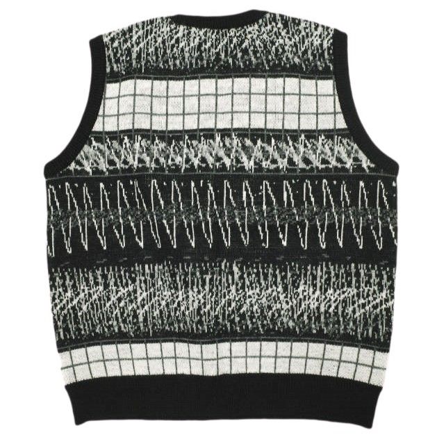 C.E シーイー 22 SS 日本製 WAVE LINE WOOL VEST ウェーブラインウールベスト L BLACK セーター CAV EMPT ニット トップス g 24326