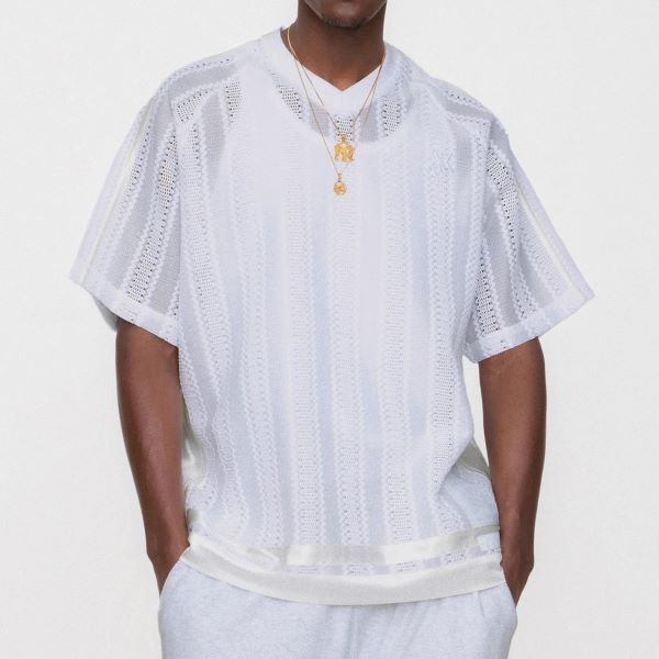 KITH NYC キスニューヨークシティ 25SS Leon Short Sleeve Lace Combo Jersey レオン ショートスリーブ レースコンボジャージー M WHITE KITH NYC キスニューヨークシティ 25SS Leon Short Sleeve Lace Combo