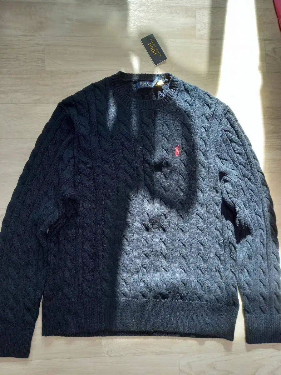 XL ポロ ラルフローレン ネイビー ケーブル編み ニット