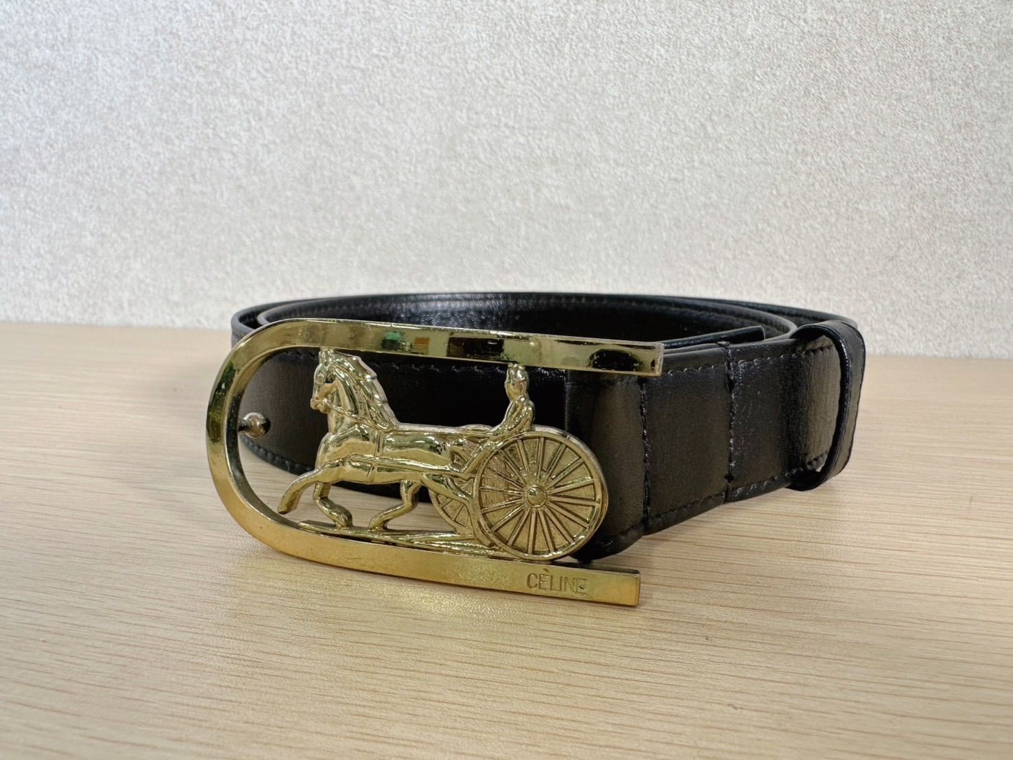 CELINE セリーヌ ホースキャリッジ ベルト ブラック レザー - メルカリ