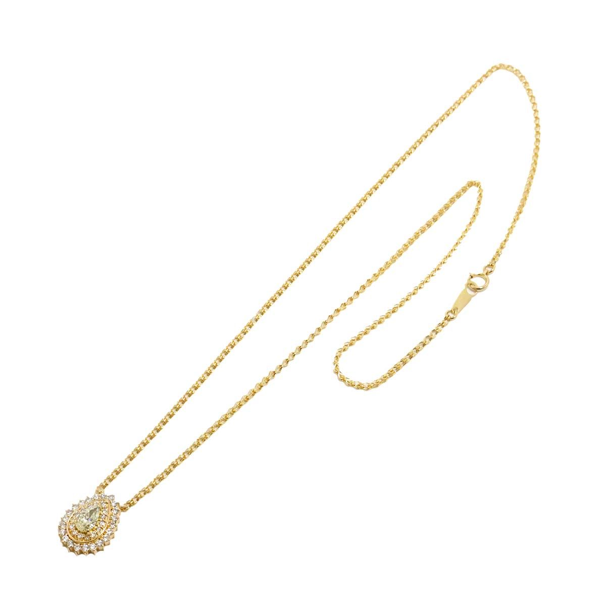ダイヤ 0.55 ct 0.64 ネックレス 50 cm K 18 YG イエローゴールド 750 Diamond Necklace