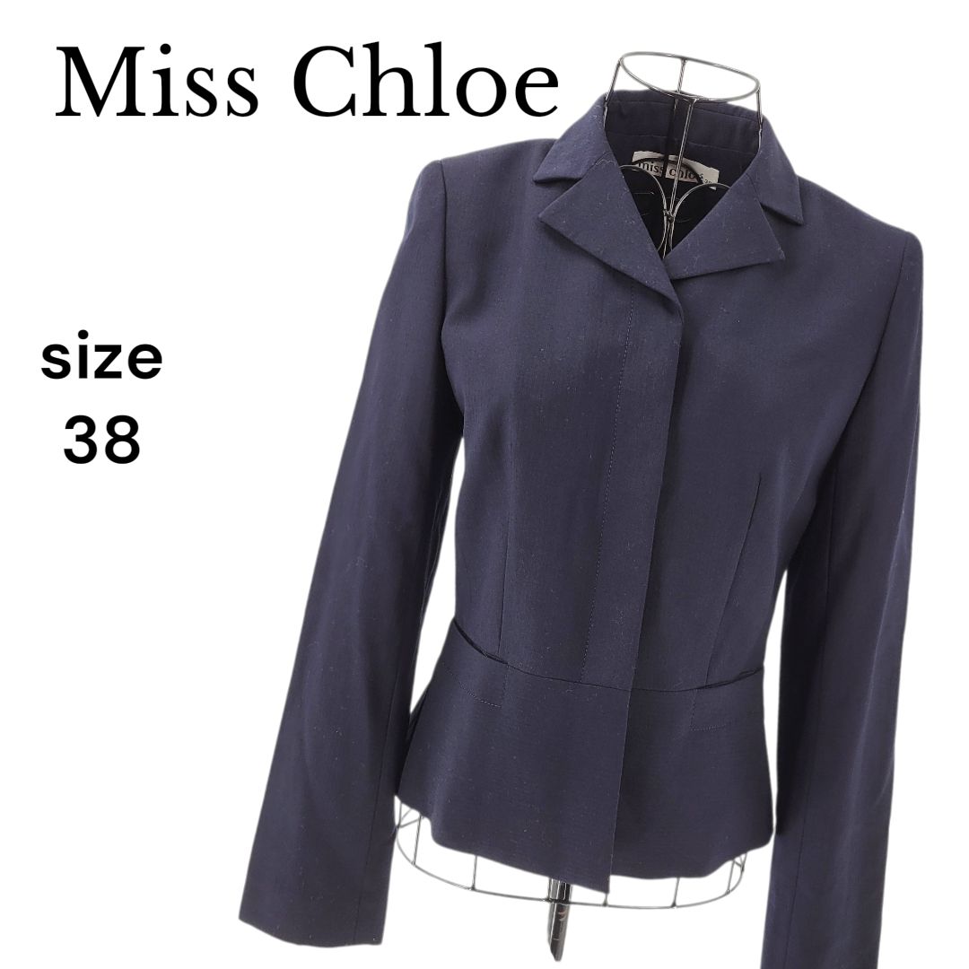 美品】miss chloe テーラードジャケット5ボタン 40 黒 Miss Chloe 