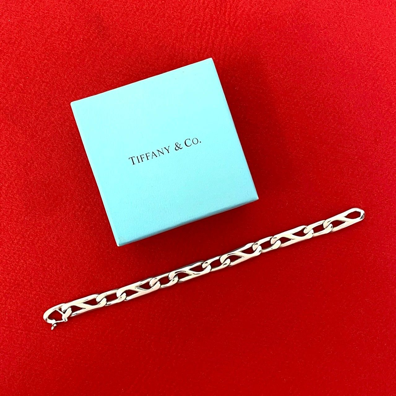TIFFANY-Co. ティファニー クリップ シェイプ リンク チェーン シルバー925 ブレスレット バングル アクセサリー シルバー 48600