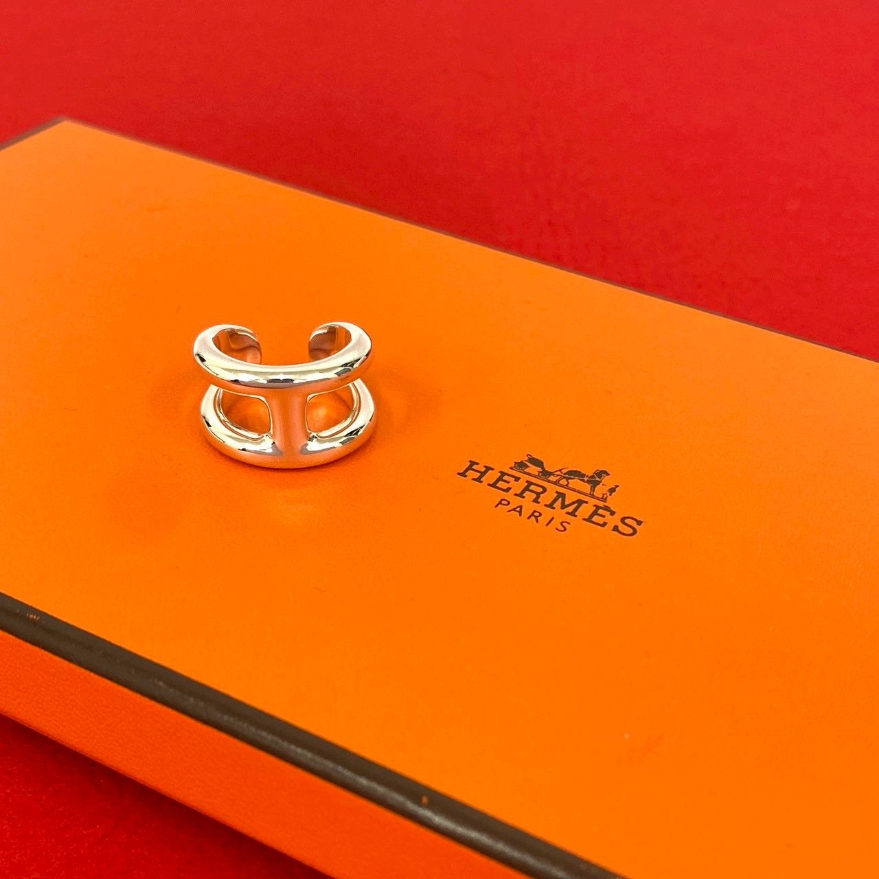 HERMES エルメス オスモズ シルバー925 リング 指輪 12号 メンズ アクセサリー 小物 シルバー 51843