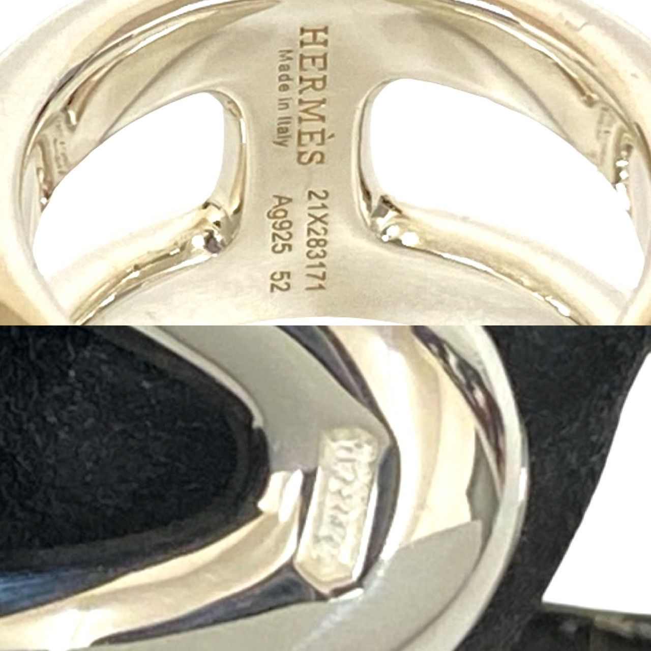 HERMES エルメス オスモズ シルバー925 リング 指輪 12号 メンズ 小物 シルバー 51843