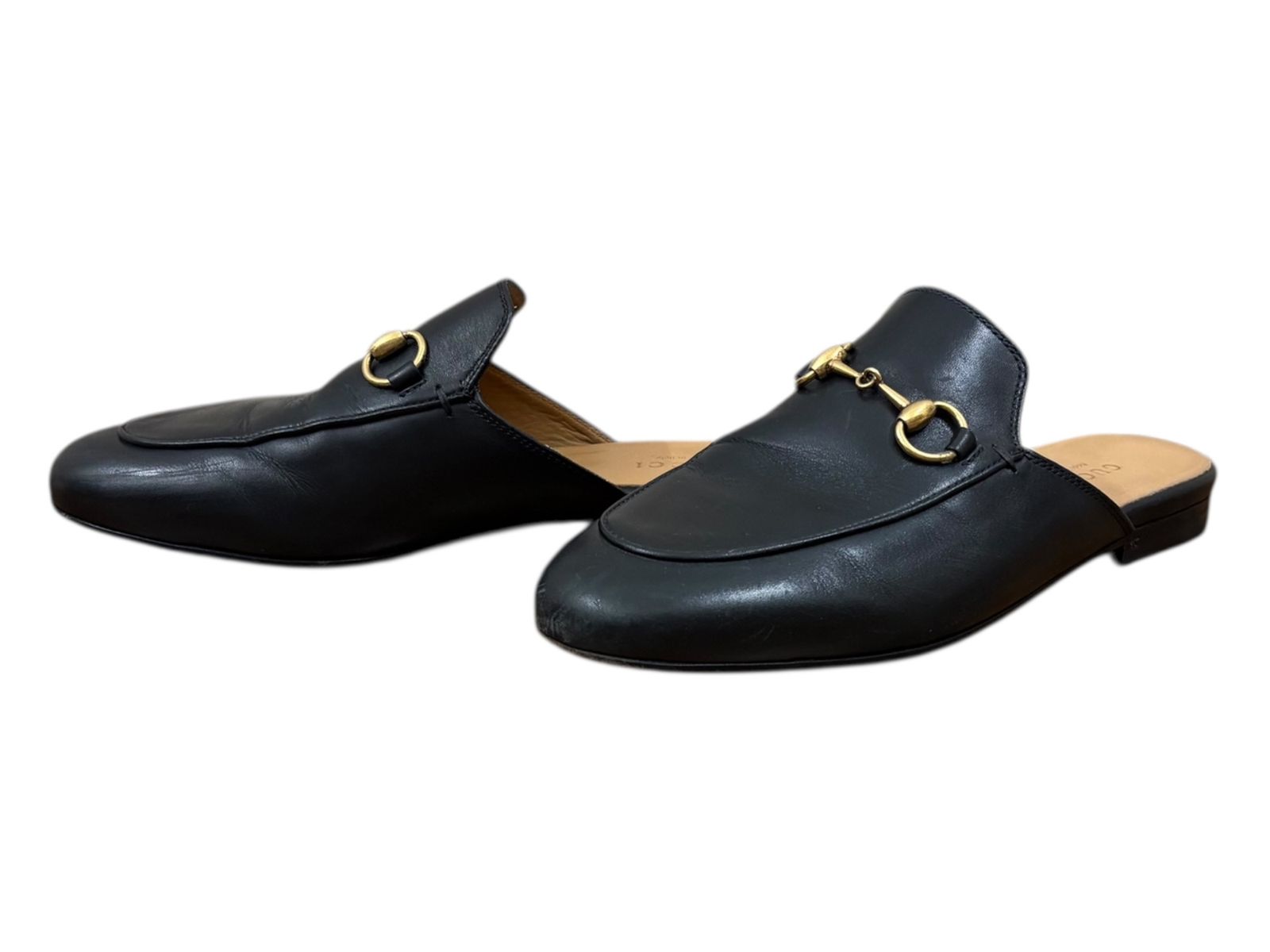 GUCCI (グッチ) プリンスタウン レザー スリッパ シューズ ホース