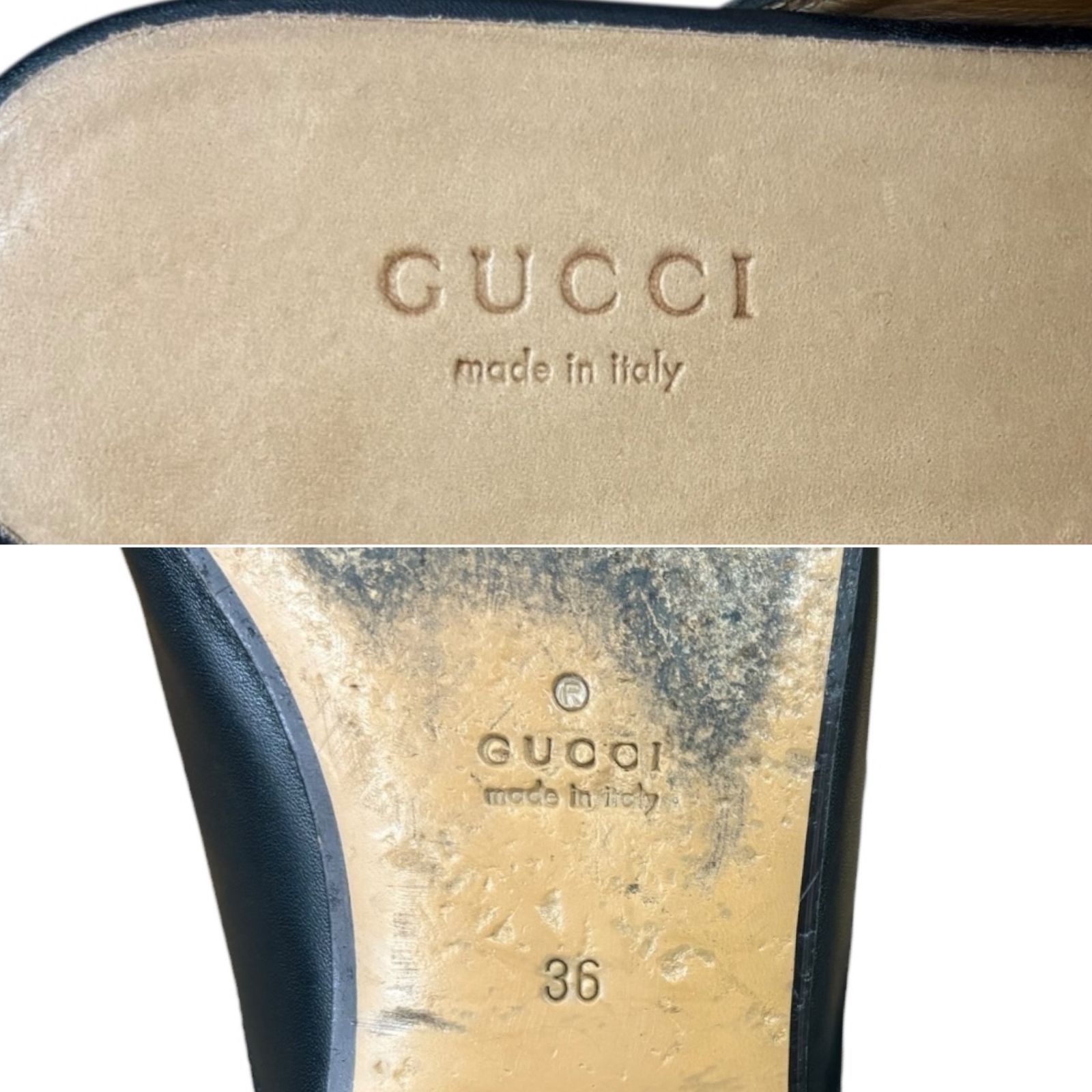 GUCCI (グッチ) プリンスタウン レザー スリッパ シューズ ホース