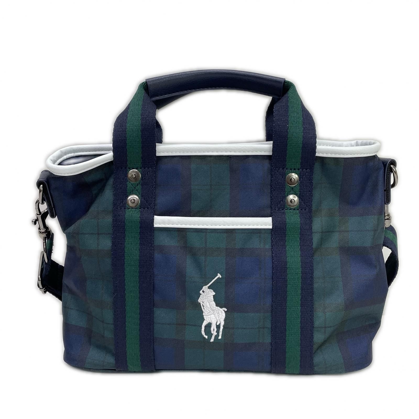ポロゴルフ POLO GOLF カートバッグ 緑 ブラックウォッチ チェック柄
